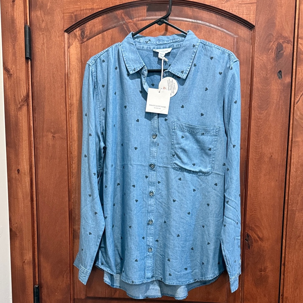 beachlunchlounge Denim Blue Button Down Shirt